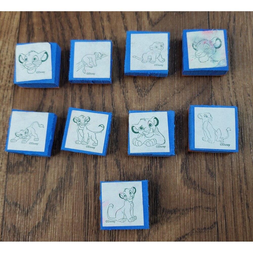 Disney The Lion King Rubber Foam Stamp Set of 9 Simba